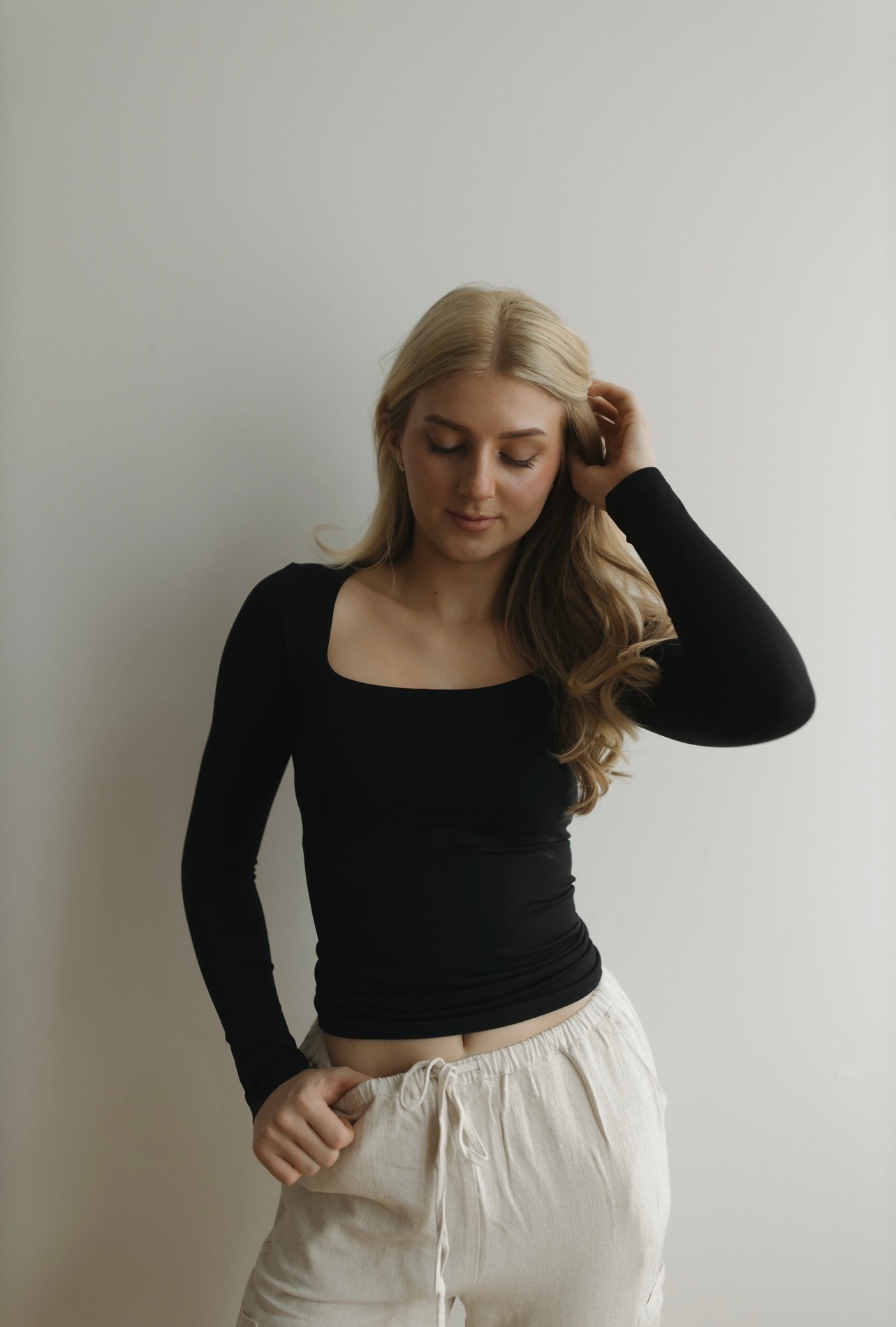 Seamless Square Neck Long Sleeve
