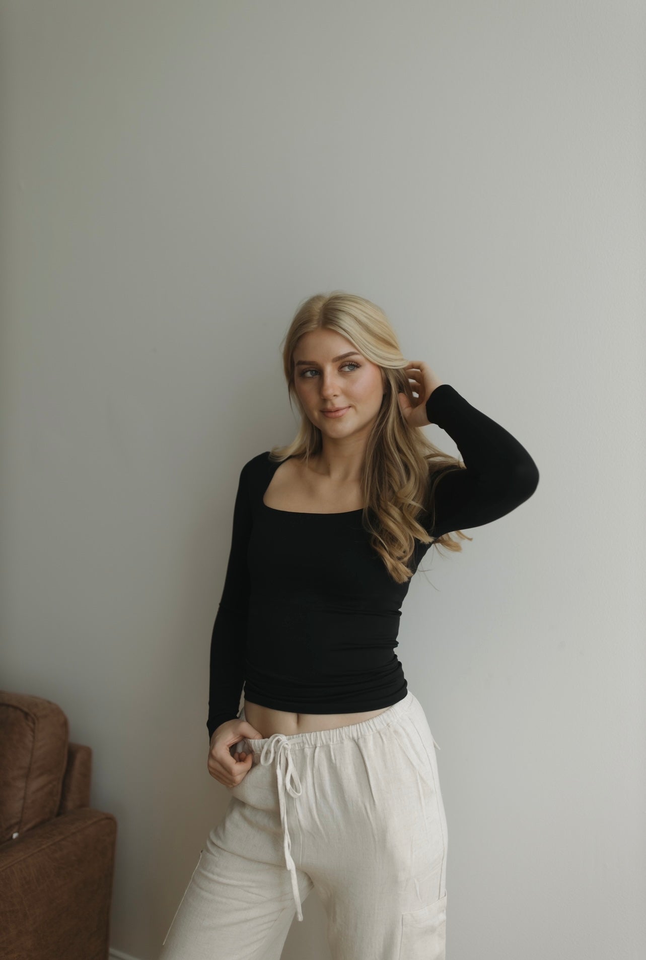 Seamless Square Neck Long Sleeve