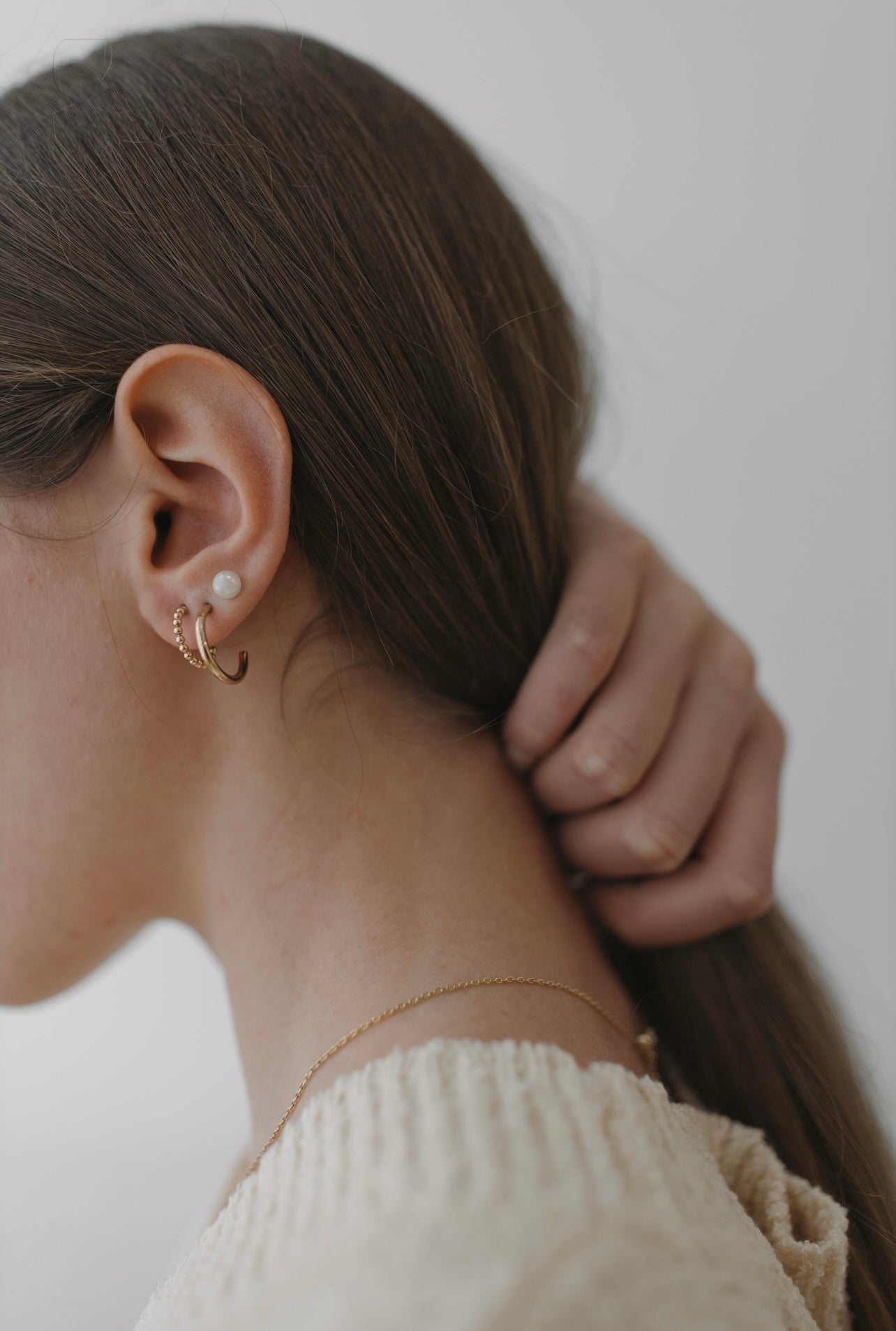 Beaded Huggie Earrings