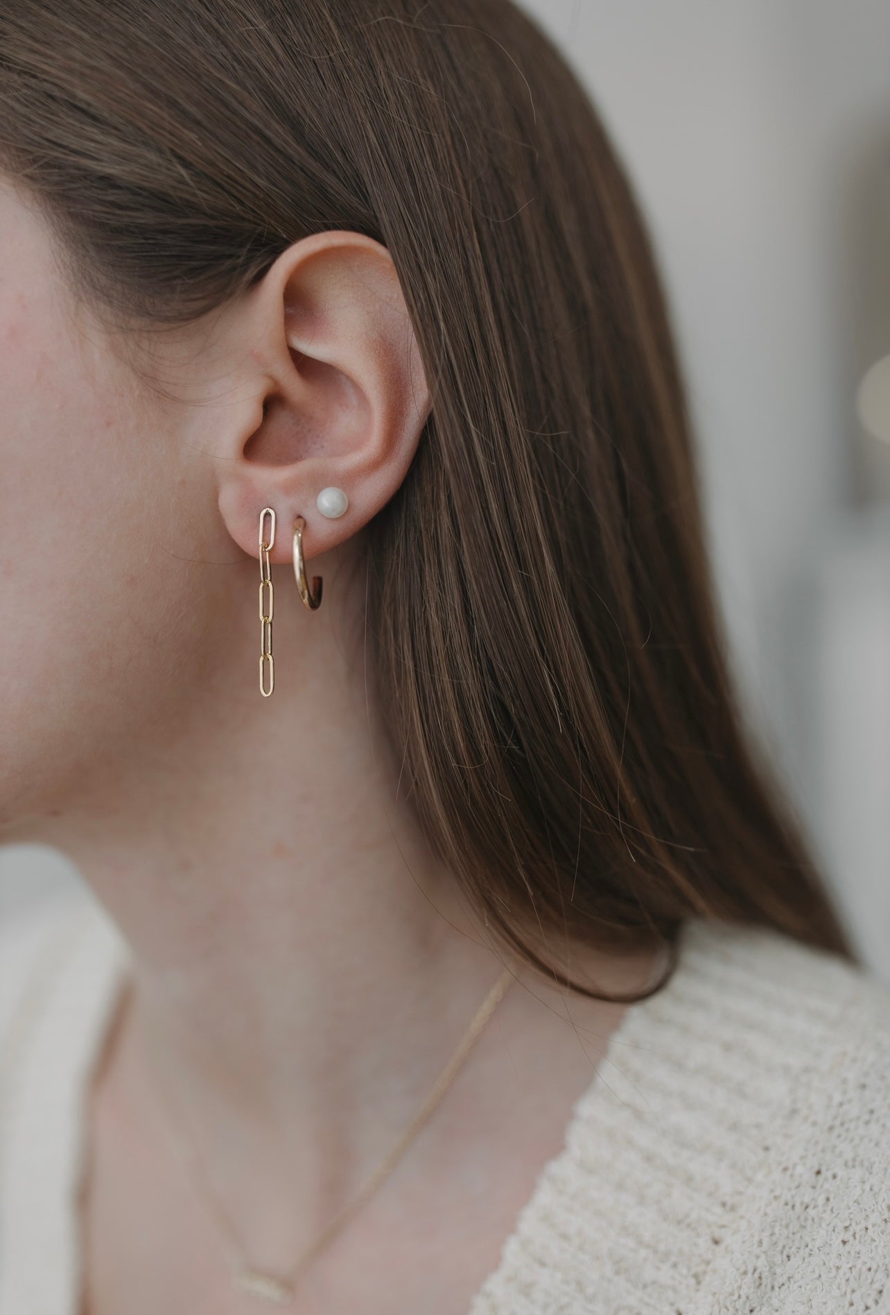 Dainty Paperclip Earrings