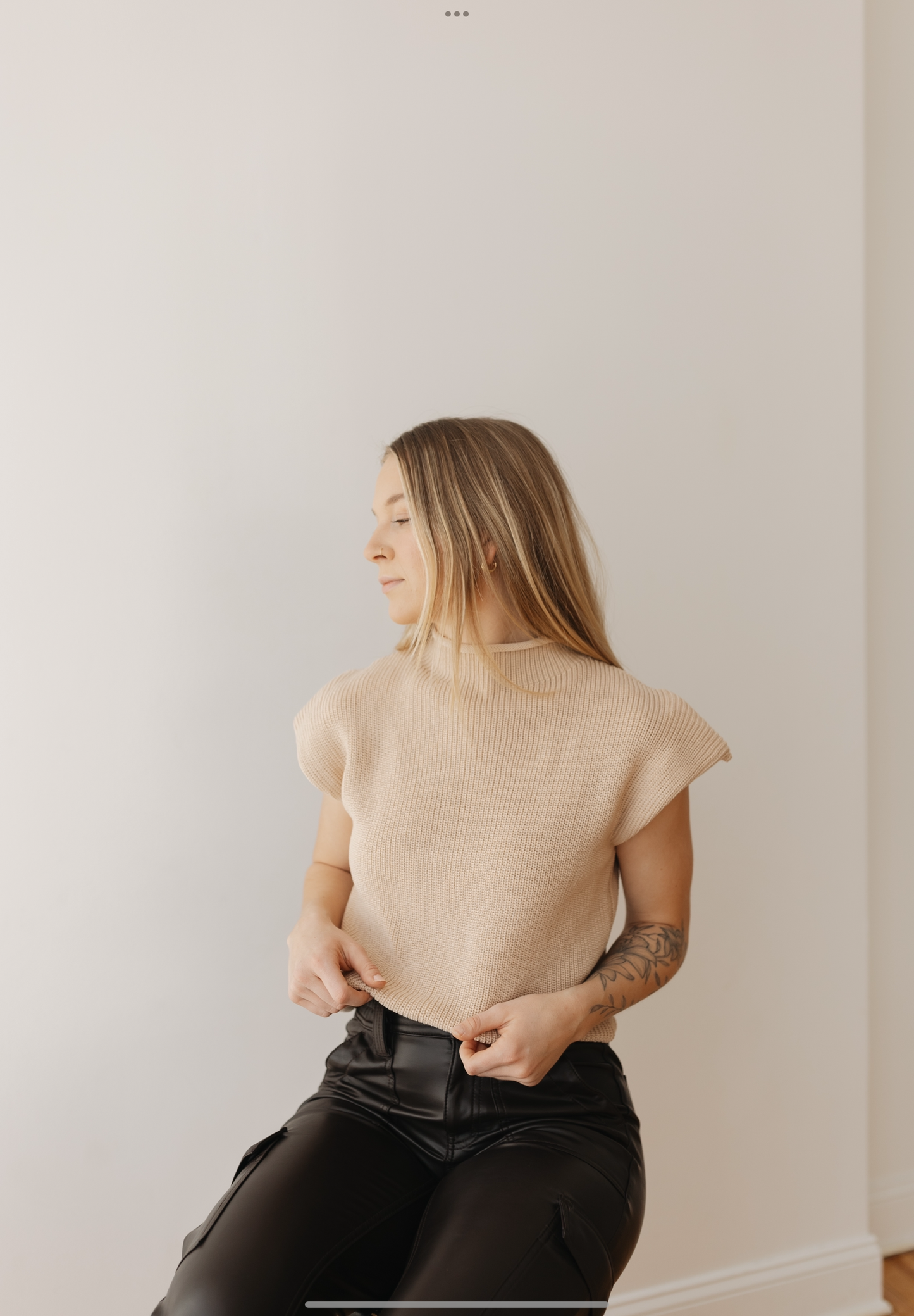 High Neck Sweater Top